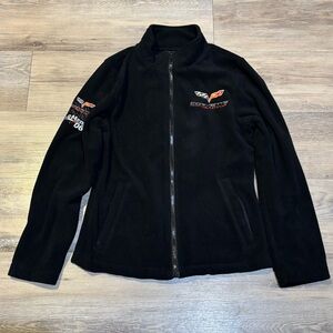 Corvette Racing official merch LeMans 06 black fleece zip jacket Sz Medium HTF
